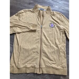 Tasc Performance Full Zip Up Men Large Yellow Bamboo Charleston Open Tennis